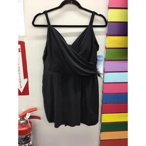 Dreamshaper miracle swim suit ruby romper reg 12 black new from qvc